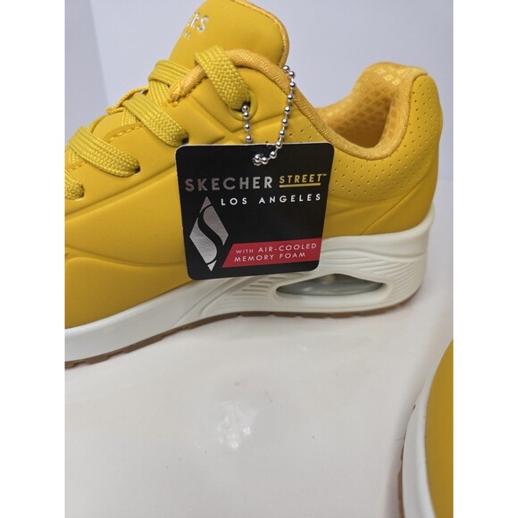 Skecher Street Los Angeles Air Cooled Memory Foam Yellow Leather Sneaker Wmn 6.5 - Picture 6 of 11